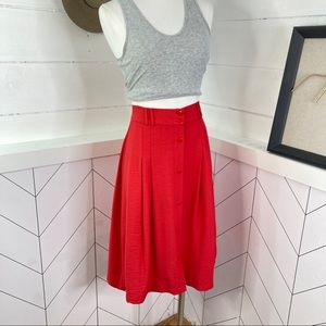 Lumiere Red Button Front Skirt